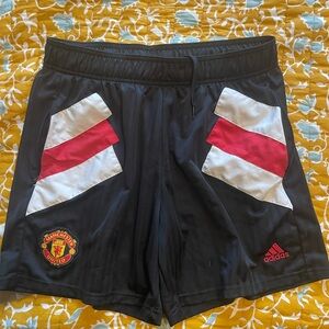 Adidas Black Shorts with Red and White Accents